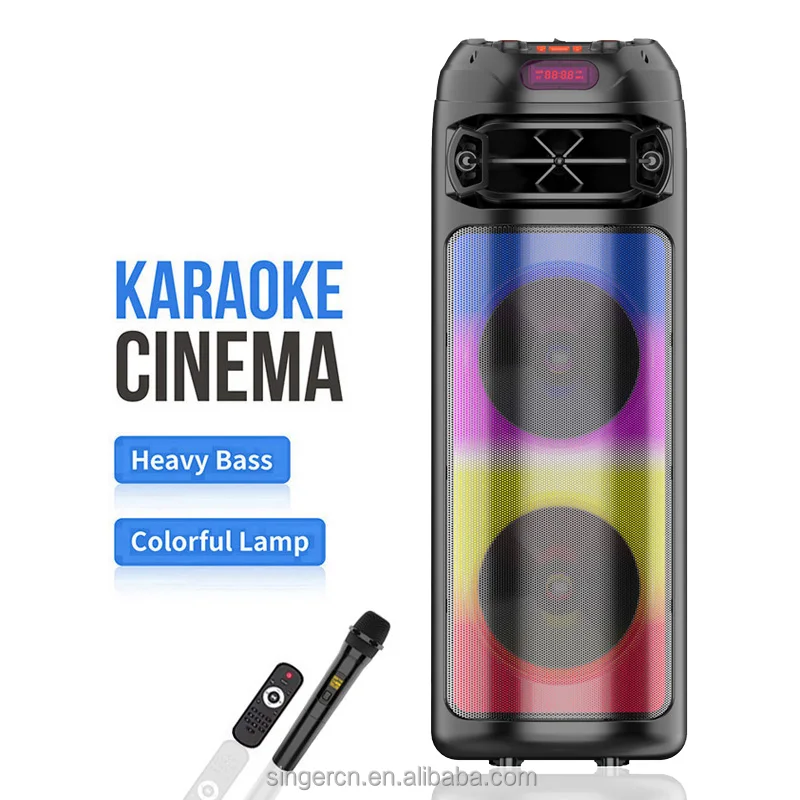 ZQS8273 бесплатный образец MP5 Flame Light Boombox 8 дюймов сабвуфер наружные водонепроницаемые караоке колонки для вечеринок с беспроводным микрофоном