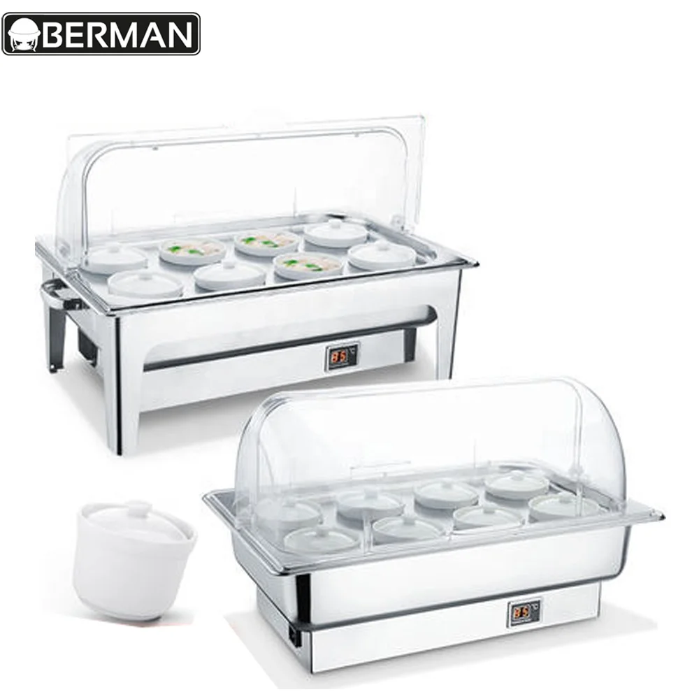 Hotel restaurant cooking glass in india oblong silver plated chafer transport open ceramic buffet chafing dishes for catering