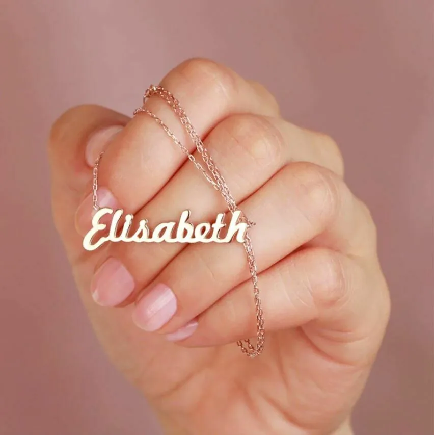 Best Special Gift For Mom Collier Femme Personnalisable Custom Name Women Fashion Accessories Stainless Steel Letter Necklace