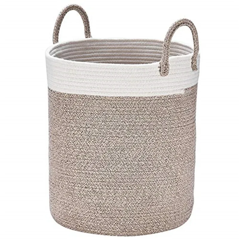 Large Jute Cotton Rope Basket Decorative Woven Storage Basket