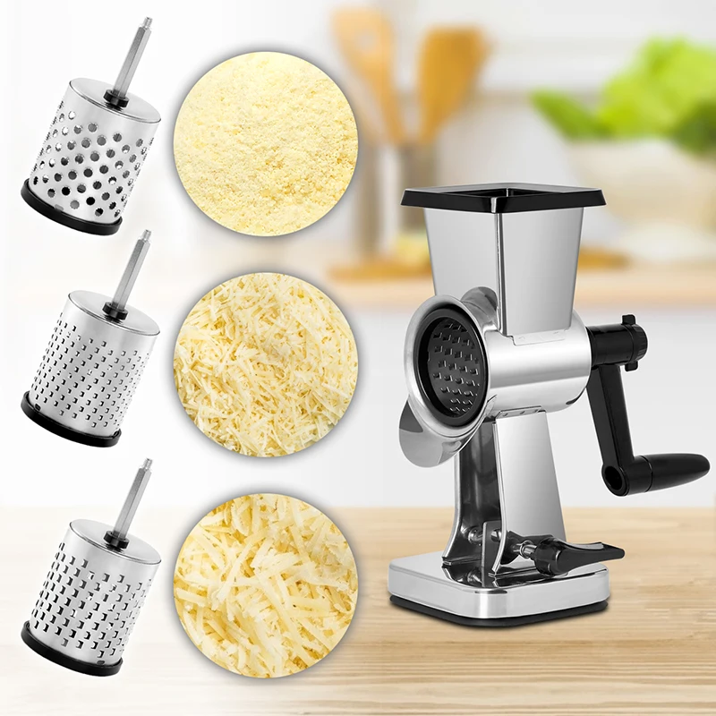 LHS Stainless steel Vegetable Cutter Potato hand-cranked household vegetable cutter Three-in-one slice grater cheese grater