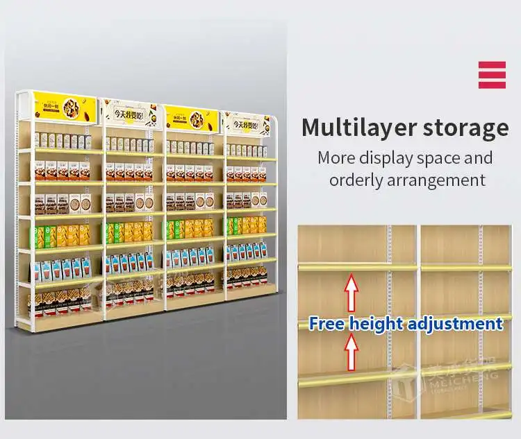 Meicheng Customizable Gondola Shelving Retail Supermarket Shelf Display Racks For Retail Store
