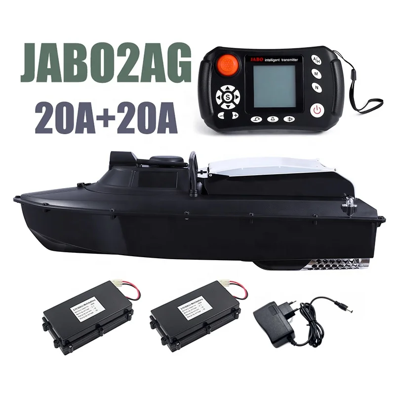German Warehouse JABO2AG 20A*2 Two Li Batteries Auto Return Lures Baiting Autopilot Plastic Hull Gps Fishing Bait Boat Jabo 2