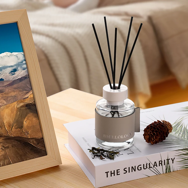 150ml Custom High Quality Home Fragrance Reed Diffuser With Leather packing