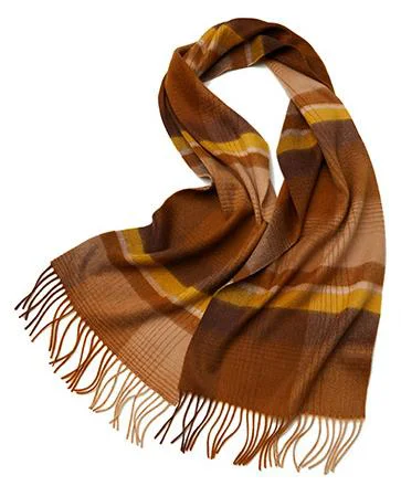 Winter Ladies Pure 100% Cashmere Scarf Luxury Long Tassel Wool Stoles Scarf For Women Camel Printed Scarf