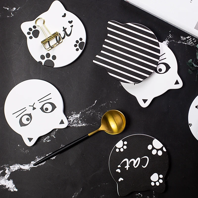 Kitty Shape Customized Diatomite Cup Coaster