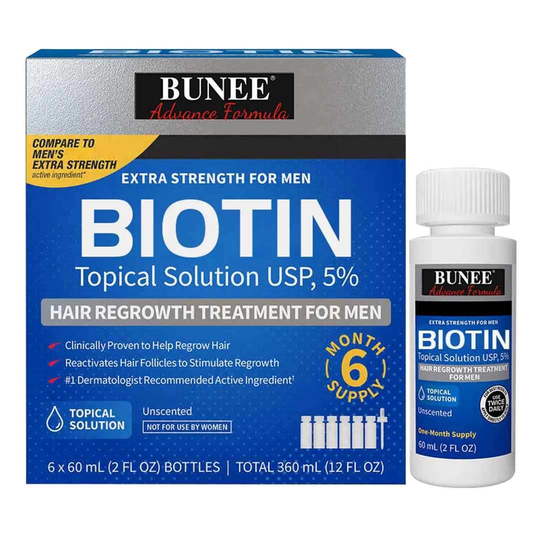 NEW package BUNEE hair Booster Regrowth treatment BIOTIN Scalp hair growth lotion tonic serum oil