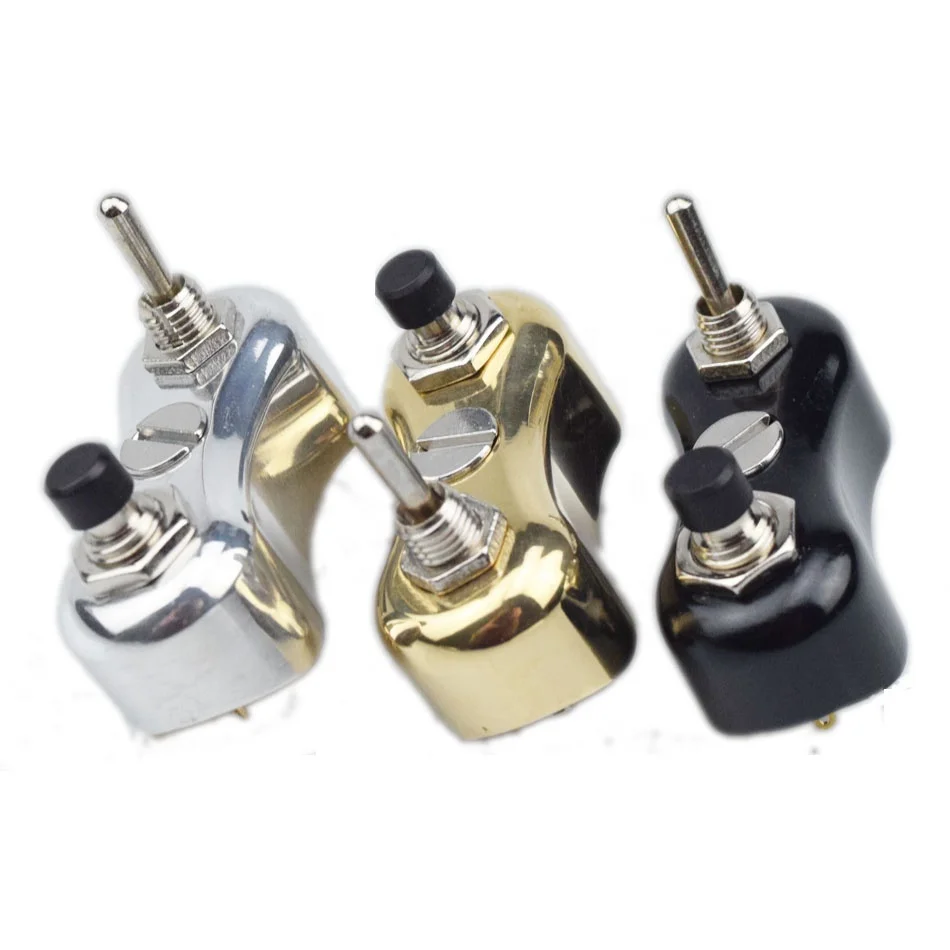 
Motorcycle Custom Switch Handlebar Brass Switch Momentary ON-OFF-ON Button 