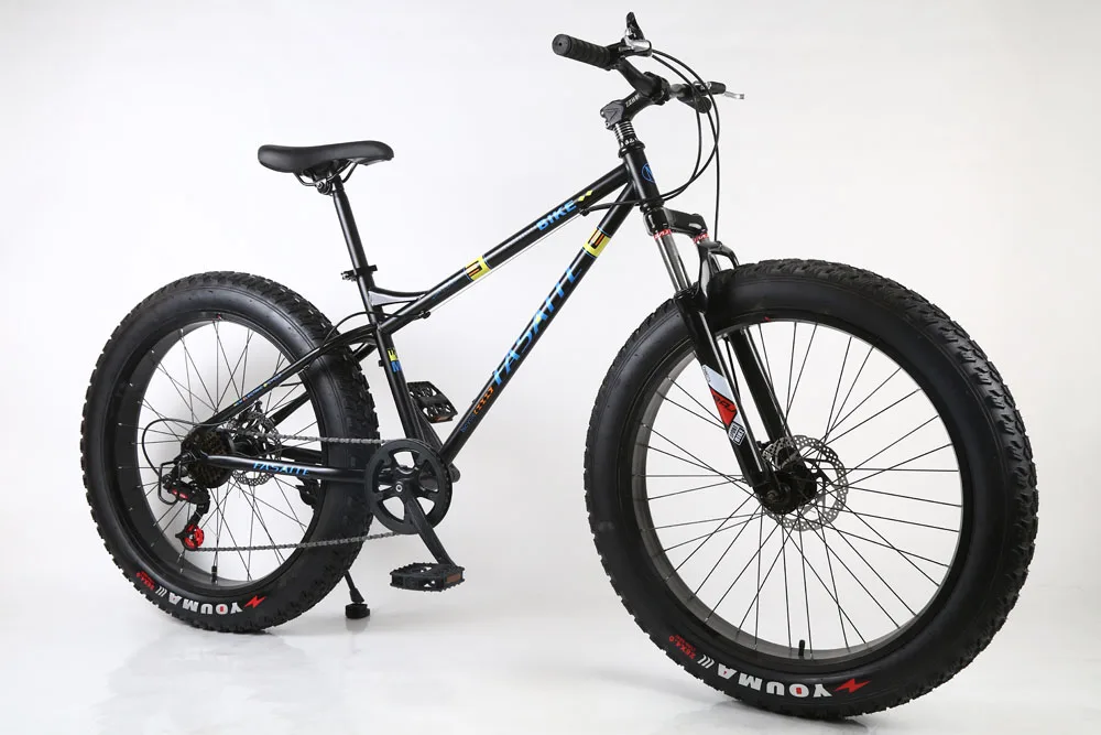 High quality Fat Bike 21 speed chinese steel frame 26 inch mountain beach bike with double disc brake snow bicycle