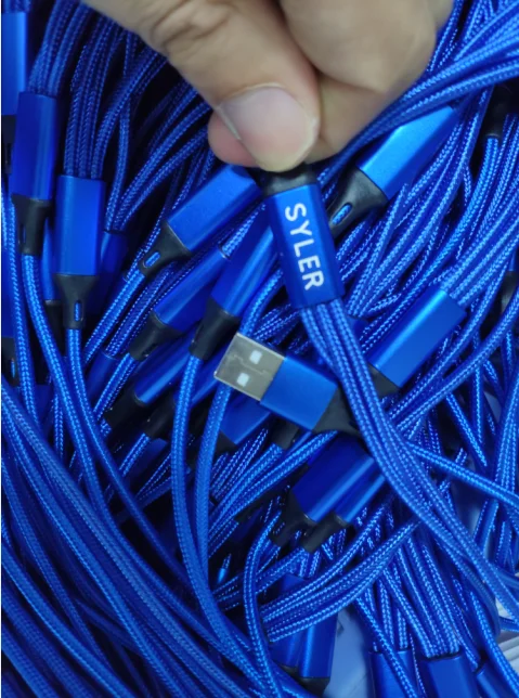 Заводской OEM 3 в 1, нейлоновый плетеный кабель 2A micro usb type C, зарядный кабель для телефона iphone, samsung, huawei, usb-кабель