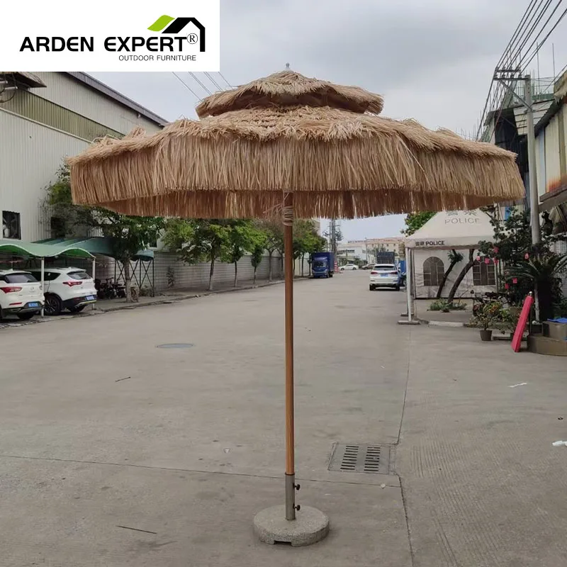 Nordic style nature umbrella Sun Shade With Wheels Parasol Coastal Sunshade Beach Umbrella Beach Umbrella With Pizza Shape Base