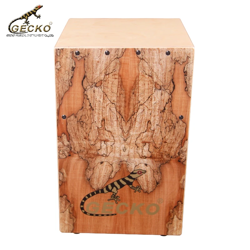 GECKO CS80SM Cajon box drum Children mini steel string natural Spalted Maple Birch wood body Cajon drum for kid toy