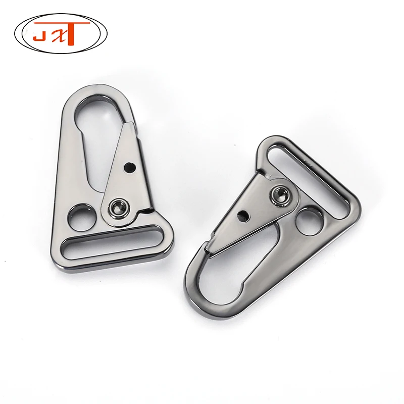 China factory zinc alloy backpack sling hook key chain fitting black snap hook support customized logo