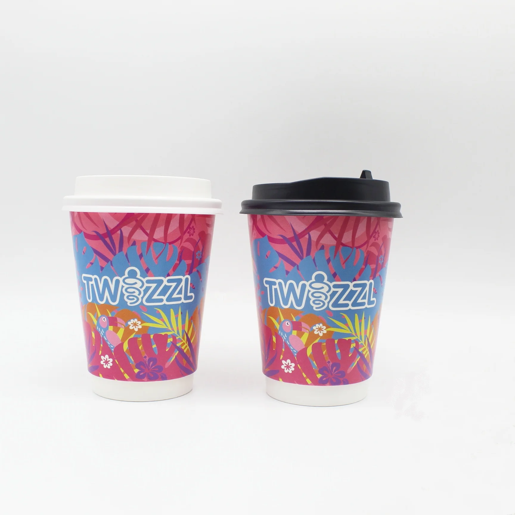 double wall paper cup fan raw material paper coffee cup with lid