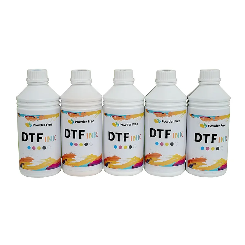 Powder Free 1000ml CMYKW DTF Ink for T shirt printing