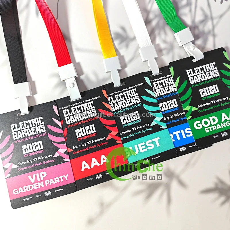 NO Minimum Festival All Access VIP Card Plastic Custom ID badges with Logo