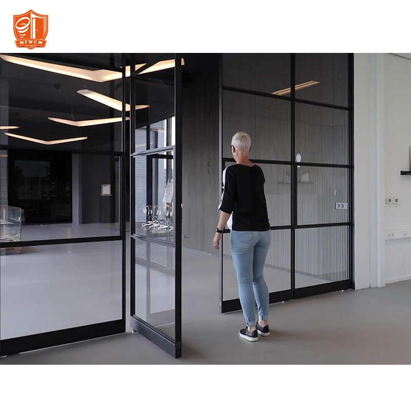 Hurricane Proof Cheap Price Double Glazed Adjustable Impact Aluminium Pivot Door