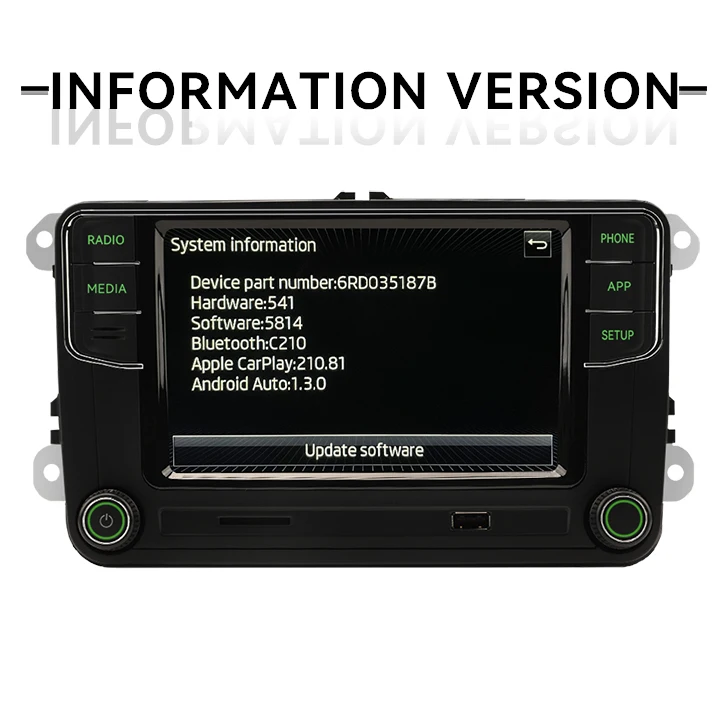 RCD360 PRO Green Light Car Radio MIB Android Auto Carplay Navigation Green Menu For VW  Skoda