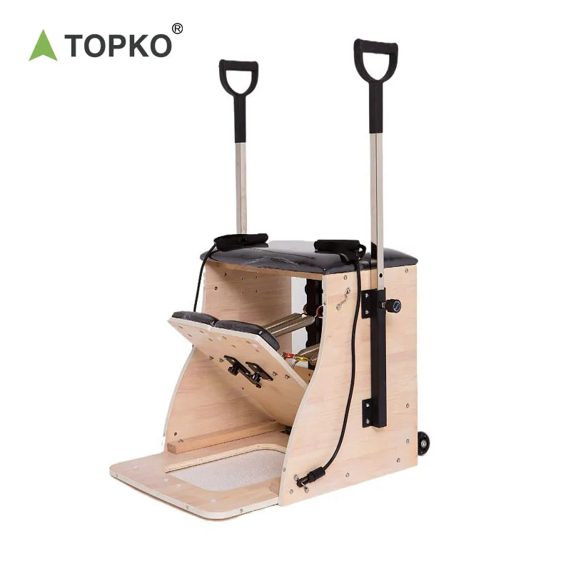 TOPKO деревянный стальной PU Pilates Reformer стул с ручками необходимое оборудование для пилатеса