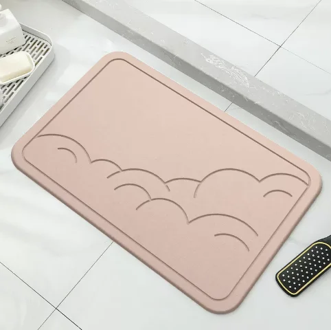 Luxury Bath Mat  carving  diatom bath stone mat for bathroom