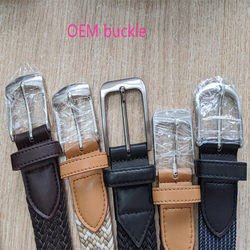 Мужской эластичный ремень из искусственной кожи, Холщовый расширяемый плетеный эластичный ремень с смешанной трикотажной черной пряжкой 105 см, прямая цена от производителя