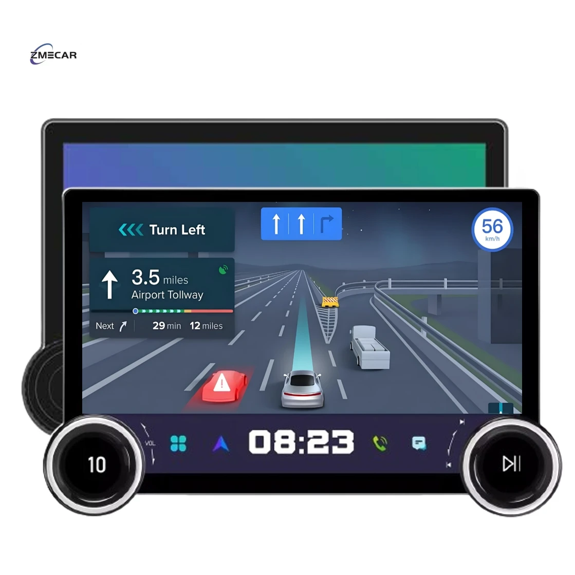 Zmecar Android Diamond 2k Display Dual Knobs Qualcomm 6125 WiFi DSP Car Radio Stereo GPS Navigation Car Audio System Head Unit