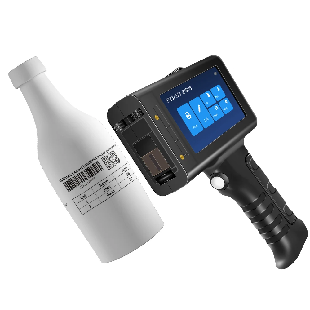 Willita WLD-L1 Handheld Inkjet Printer 600DPI Date Logo Barcode Coder Batch Coding Machine