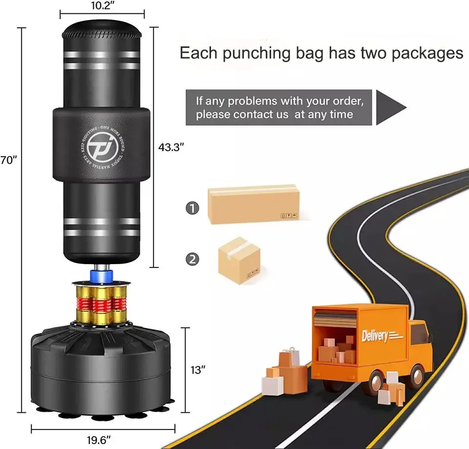 Custom Professional Freestanding Springs Kick Boxing Equipment Free Standing Boxing Punching Bag With Protector