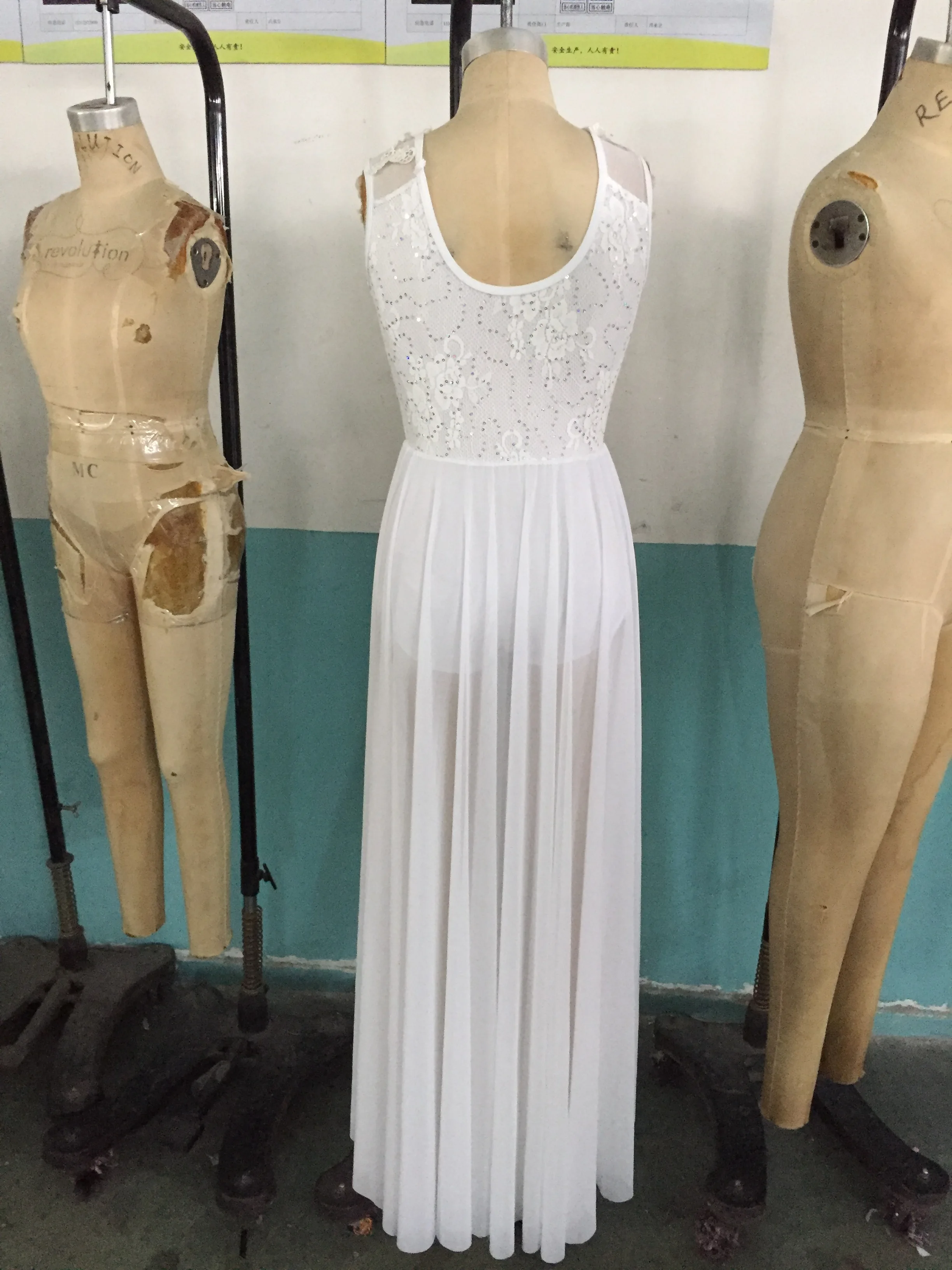 beautiful adults women white long lyrical dance dress shiny sequin elegant dance wear stage performance dance costume