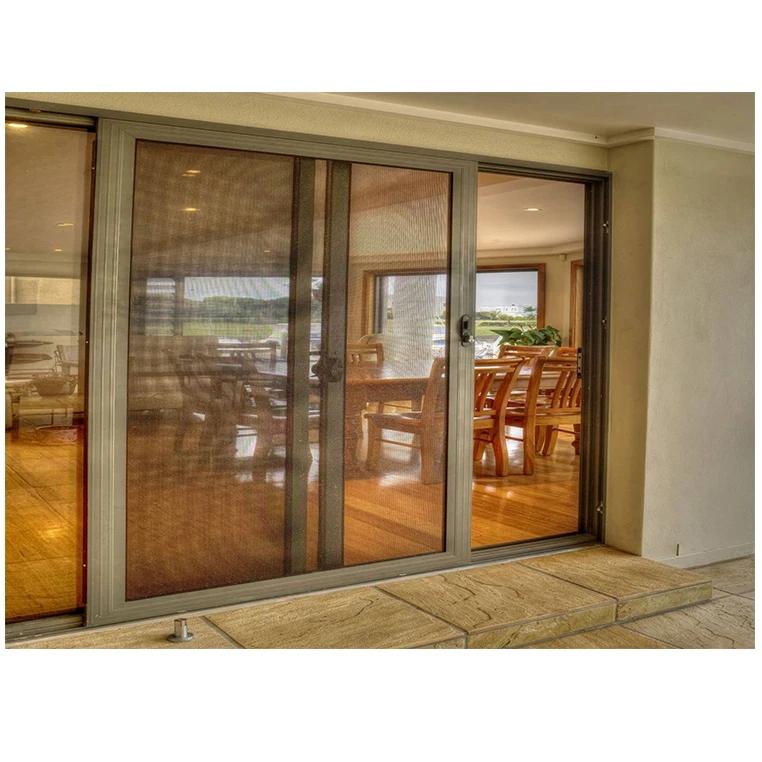 House commerce Wood Grain Customizable Louver Fly Screen Mosquito Net Pane Grill Pvc Aluminium Casement Swing glass sliding door