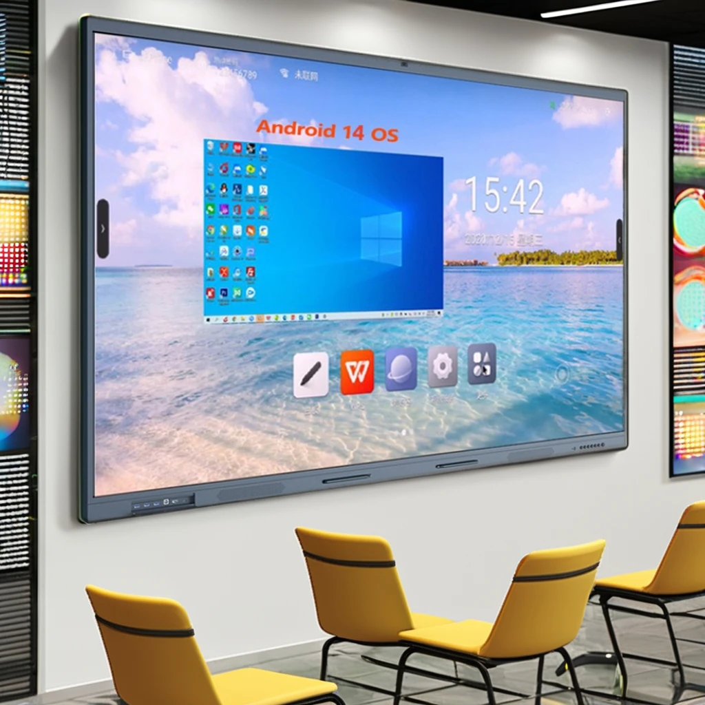 Smart Interactive Panel 86 Inch 100inch 65 Inch Smart Magnetic Pens LCD Black One-stop Service Whiteboard For School