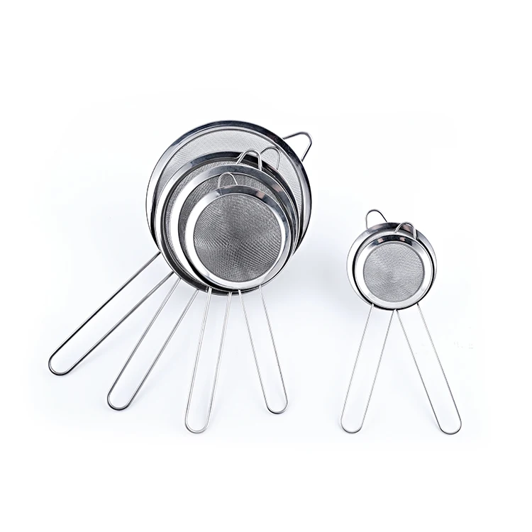 Big Size Stainless Steel Soup Sieve Strainer Conical Mesh Sieve Colander with Handle