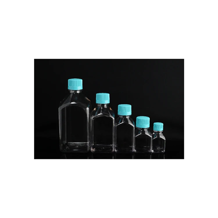 Wholesale 60ml 125ml 250 mL 500mL 1000ml reagent bottle for cell culture  Square Shape PETG Storage Bottles