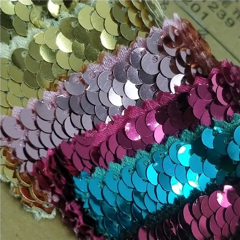 Cheap Colored embroidery 5mm Mermaid Fish Scale Reversible Flip Colorful Wine Sequin Fabric