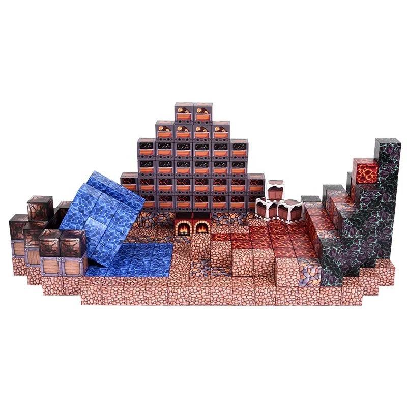 24-332pcs Educational Assembly Magnetic Blocks Unisex Magnetic Cube Construction Building toys Edition Landscape Theme