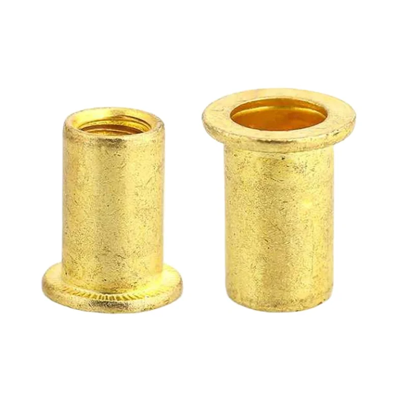 M3 M4 M6 H59 H62 Brass Bronze Copper Alloy Steel Plain Zinc Plating Coating Small Flat Head Serrated Rivet Nuts
