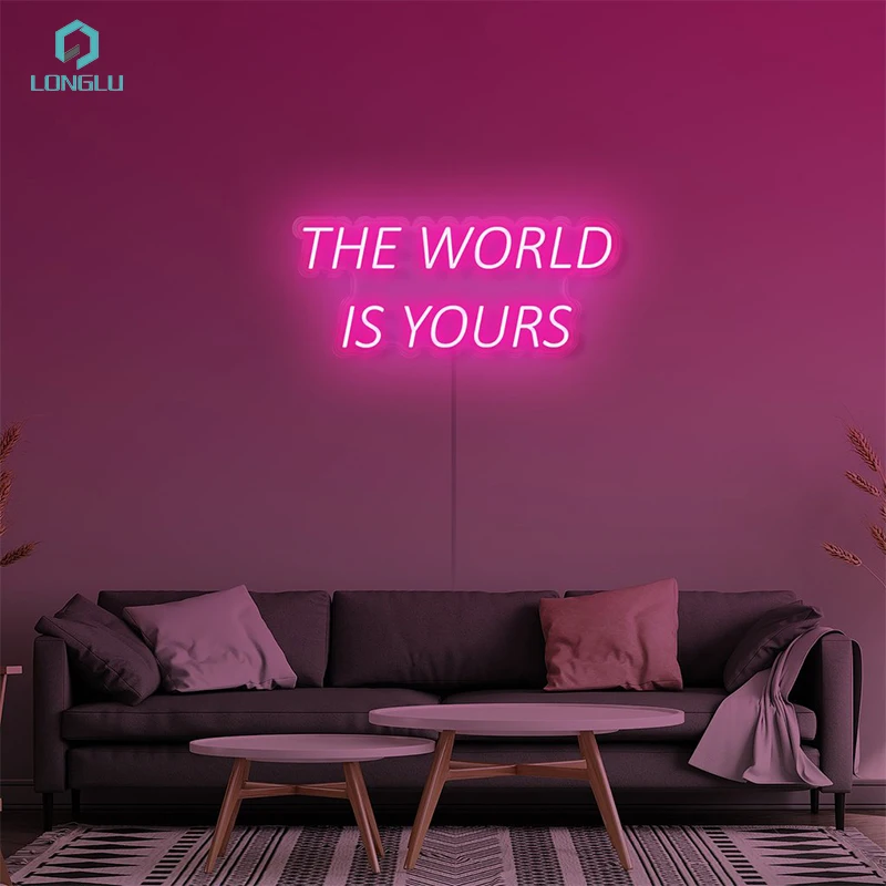 the world is yours Drop shipping Advertising led logo sign for shop neon sign
