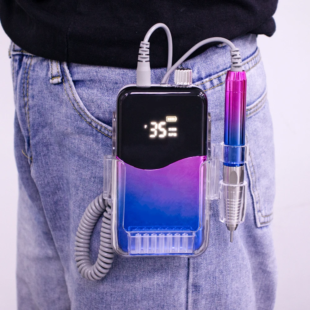 Exciting  News! 2021 Best Wireless 85W Brushless 35000 RPM Nail Drill Machine with Private Logo Customization Salon E-file