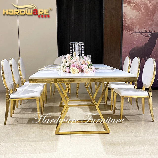 Wholesale New Design Modern Metal Legs Luxury White Mdf Table For Wedding