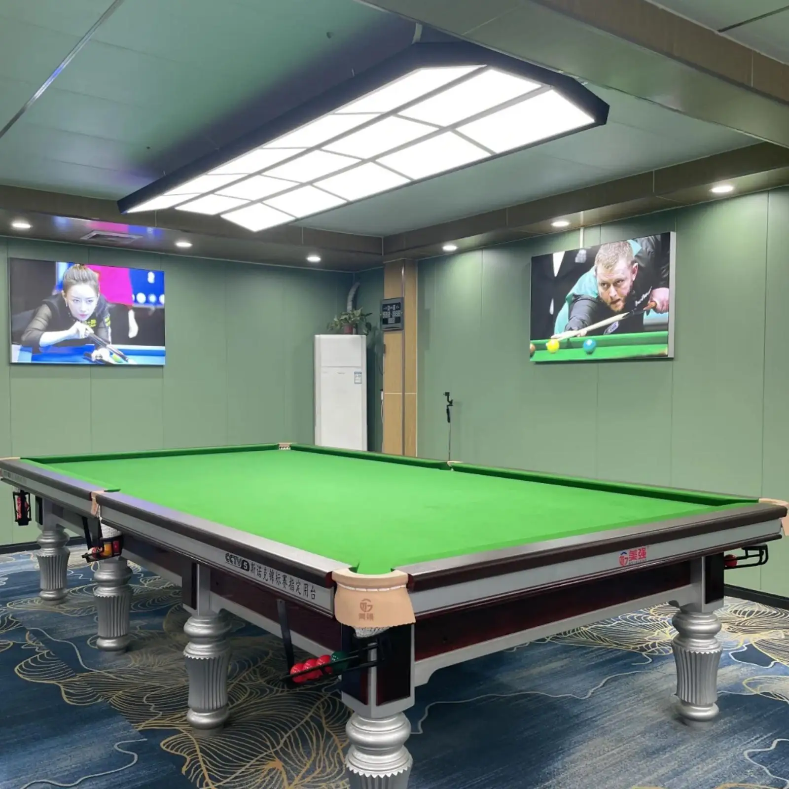 Billiards Table Lighting Equipment Game Room Flat Panel Black Gold Aluminum Billiard Pool Lamp Body Pool LED Light Pendant Light