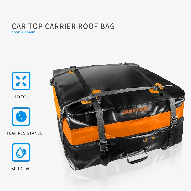 400L Heavy Duty Car Top Luggage Carrier Rooftop Cargo Carrier Storage Bag Waterproof Car Roof Bag