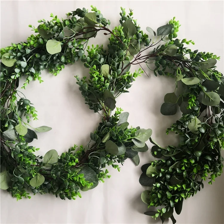 Artificial Leaves Wreath Eucalyptus Greenery Garlands for Wedding Decor