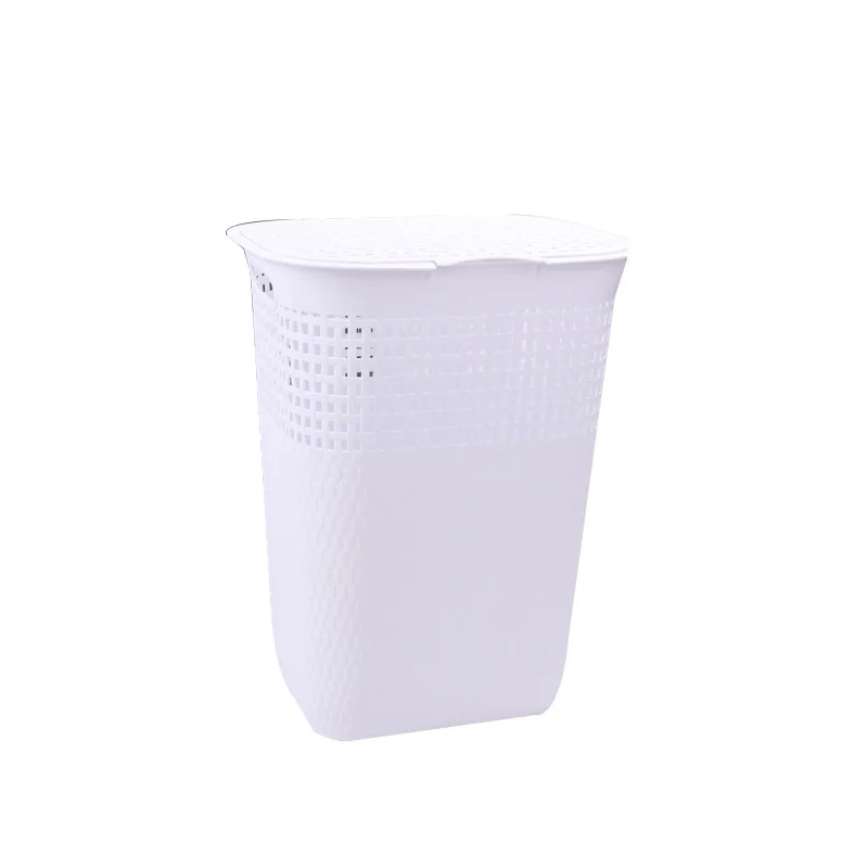High Quality Multi-Purpose Grey White Color Modern Homes Plastic Laundry Basket With Lid