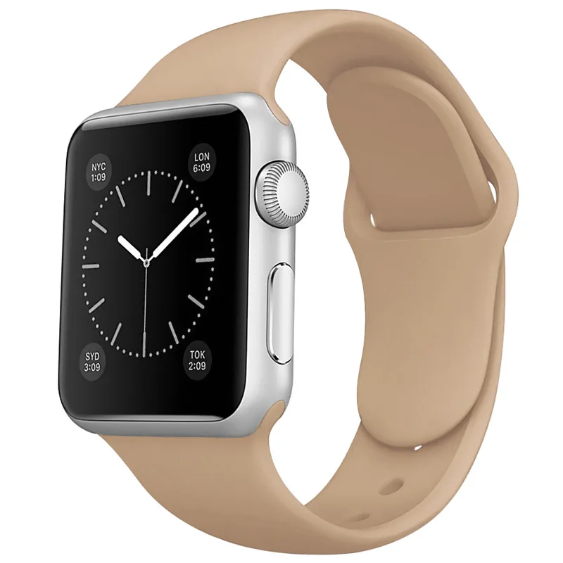  Цветной Мягкий силиконовый чехол для Apple Watch серии iWatch сменный спортивный ремешок 2 в 1 38 40 42 44 мм 3 4 5 6 i