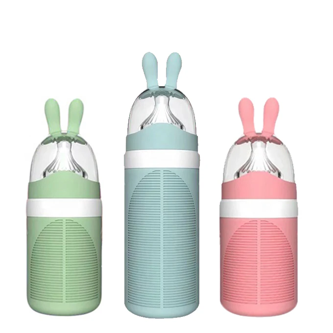 BPA Free Animal Shape Anti Colic Borosilicate Baby Glass Bottles