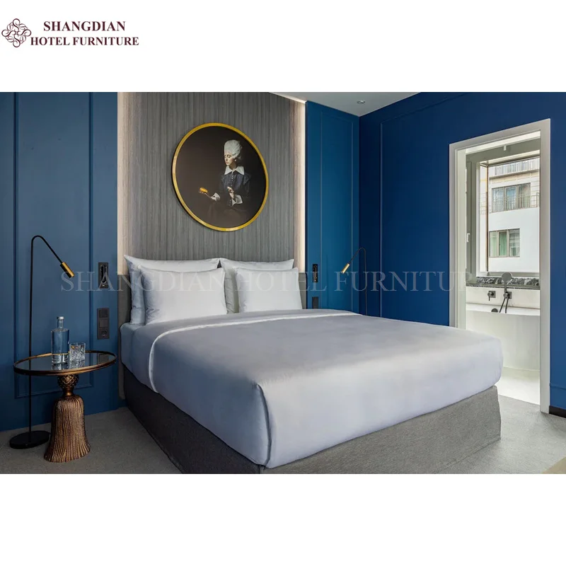 Soft and Cheap bedroom furniture hotel design slat wood bed luxury leather king size bed upholstered fabric