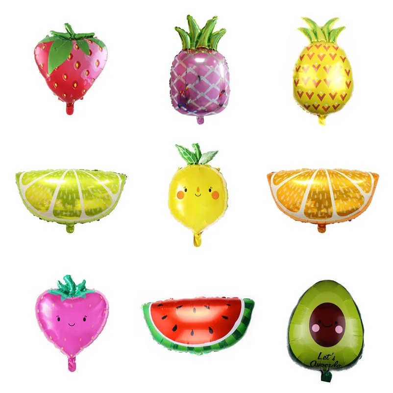 Ананас арбуз лимонный апельсин клубника Фольга Воздушный шар Фрукты вечеринка украшение на день рождения