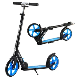 Folding foot push scooter adult with 3 Adjustment best big wheel kick scooter for adults