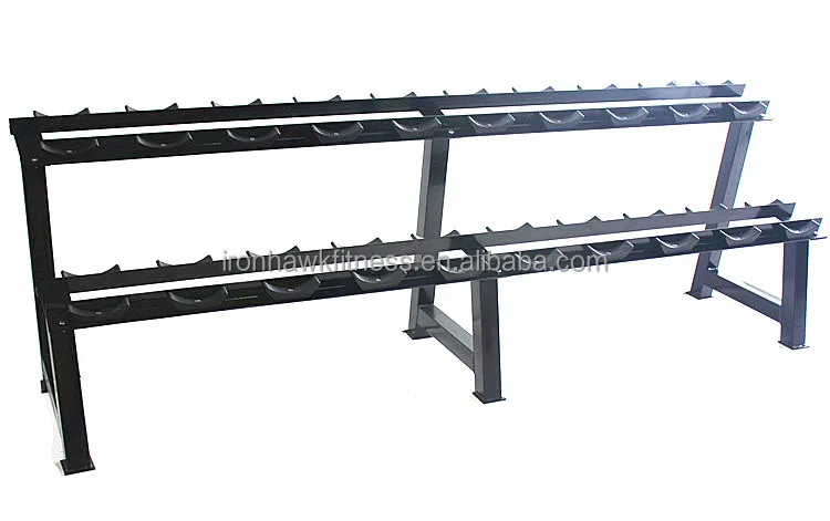 Ironhawk Hot Sale Gym Equipment Two-layer Dumbbell  Rack 10 Pairs Dumbbell Storage Dumbbell Rack