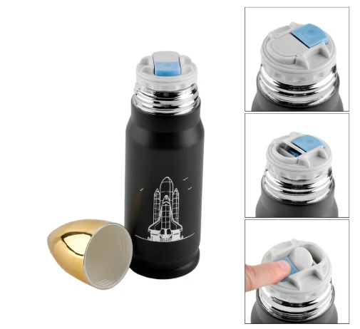 500ml 17oz Stainless Steel Rocket Bullet Shaped Thermos Water Bottle
